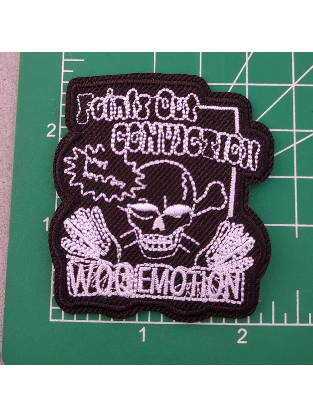 2/$10 Black and White Skull Patch